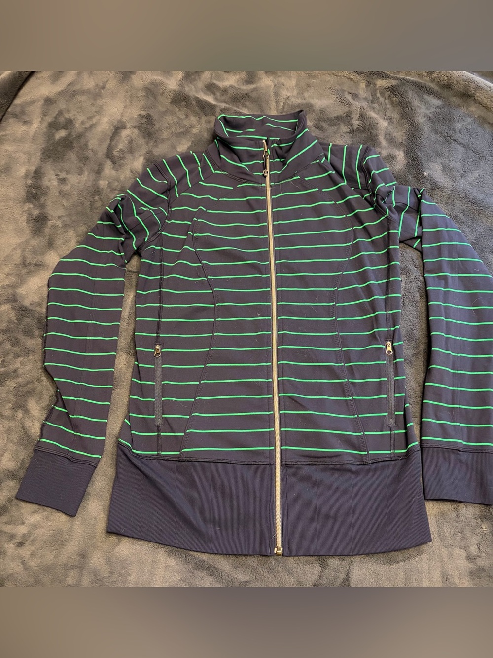 lululemon athletica Navy Jacket with Green Stripes